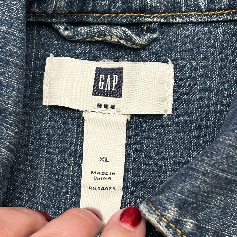 Gap Denim Jacket Kids XL Blue Medium Wash Excellent‎ Trucker Jean Jacket RN54023